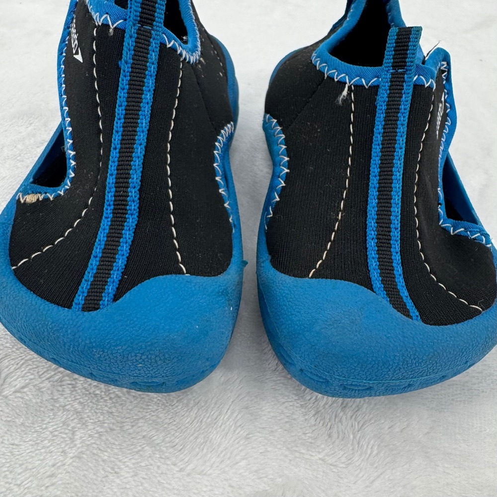 Speedo Kids Water Shoes Black & Blue Mesh Neoprene Swim Shoes Toddler Size 7/8 M - Picture 3 of 6